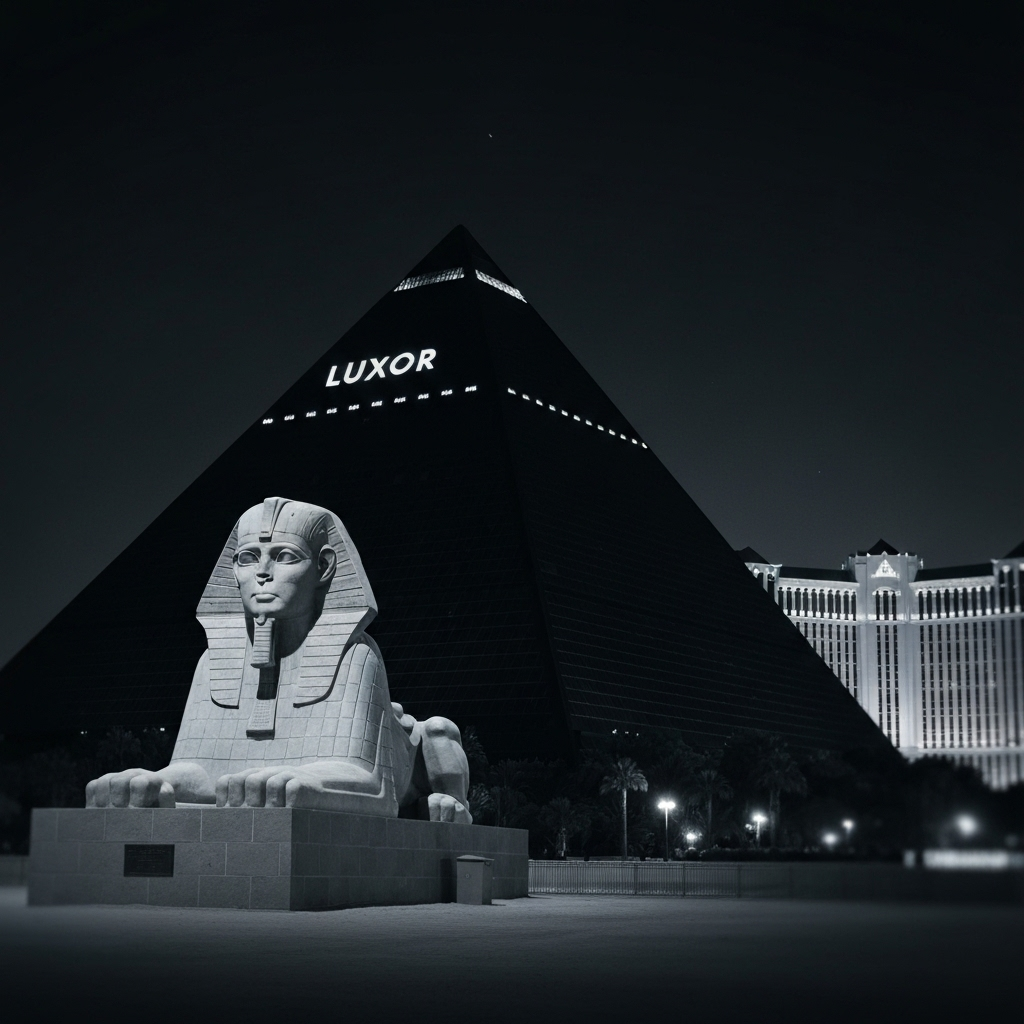 Luxor Las Vegas pyramid hotel with sphinx