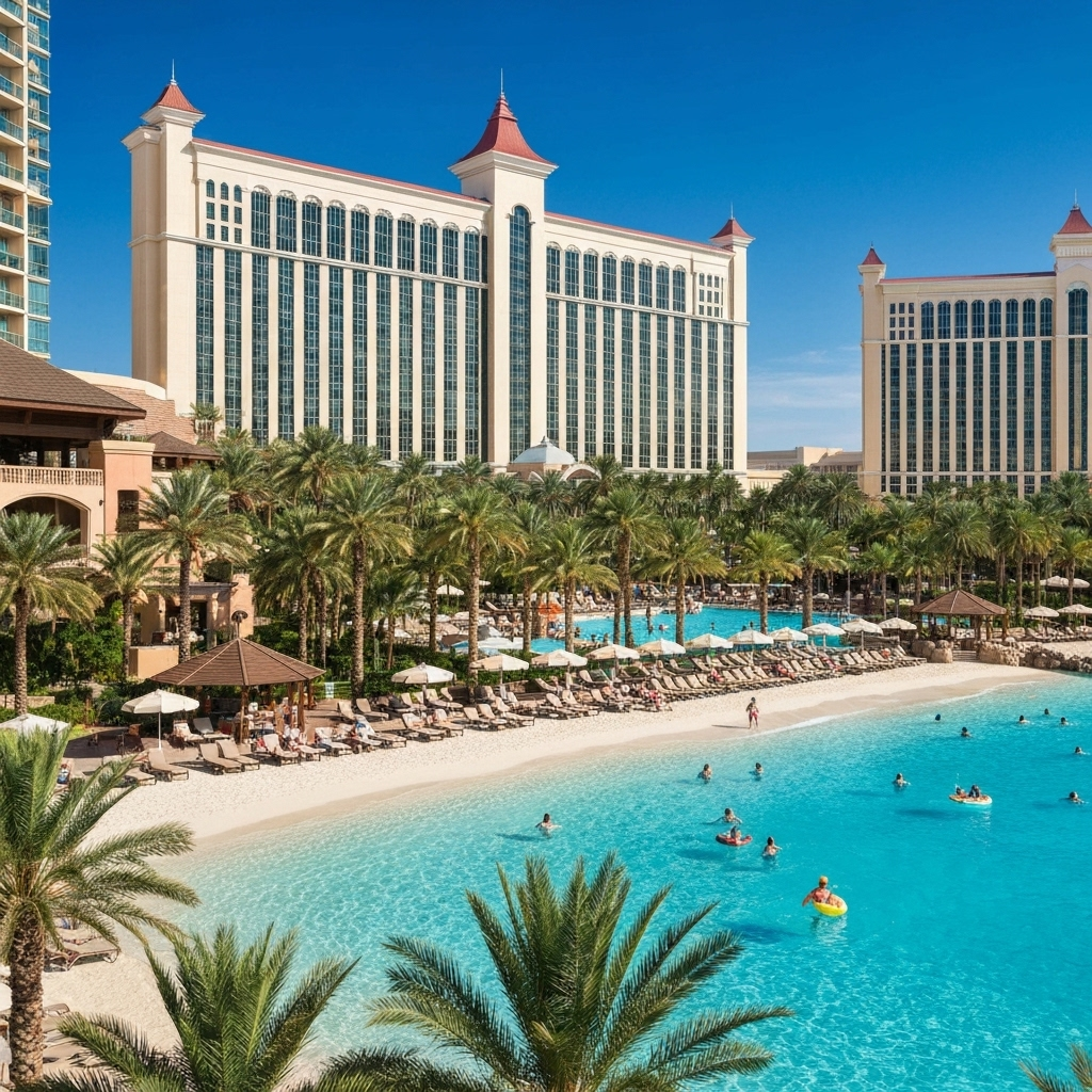 Mandalay Bay Las Vegas tropical resort with beach